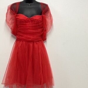 Lace and beads ruffle dress